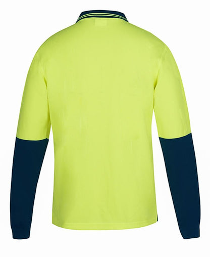 JB's Wear Hi Vis L/S Non Button Polo 6HNBL - Icon Tshirts