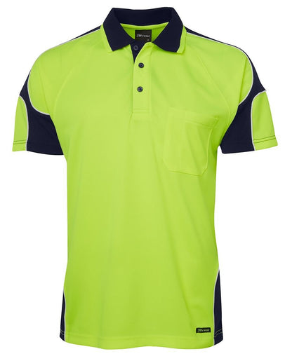 JB's Wear Hi Vis S/S Arm Panel Polo 6AP4S - Icon Tshirts