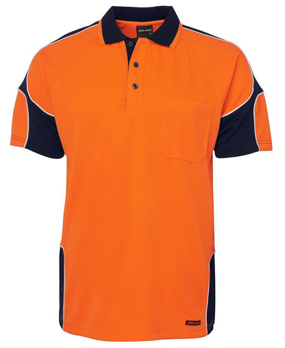 JB's Wear Hi Vis S/S Arm Panel Polo 6AP4S - Icon Tshirts