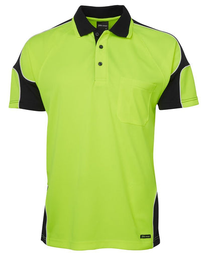 JB's Wear Hi Vis S/S Arm Panel Polo 6AP4S - Icon Tshirts