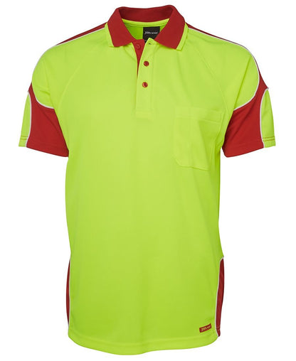 JB's Wear Hi Vis S/S Arm Panel Polo 6AP4S - Icon Tshirts