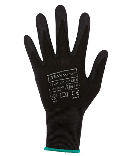 JB's Wear PREMIUM BLACK NITRILE BREATHABLE GLOVE (12 PACK) 8R002 - Icon Tshirts