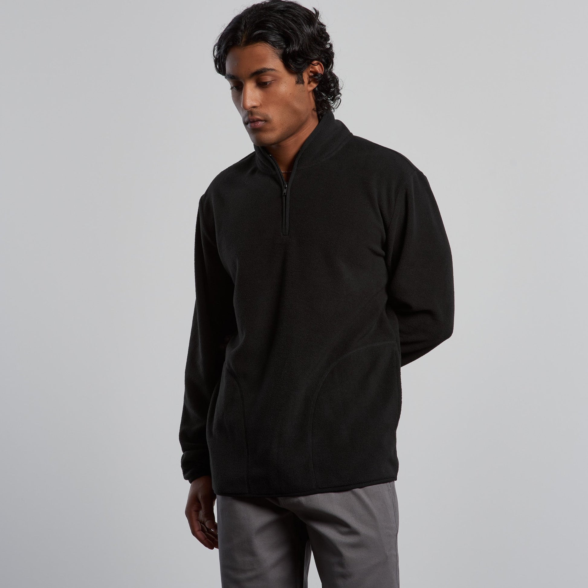 MENS MICROFLEECE HALF ZIP CREW - 5147 - Icon Tshirts