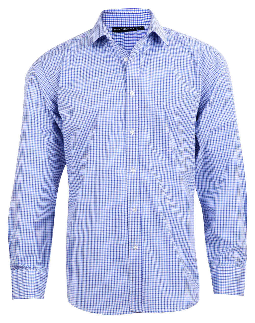 Benchmark M7320L Men’s Multi-Tone Check Long Sleeve Shirt