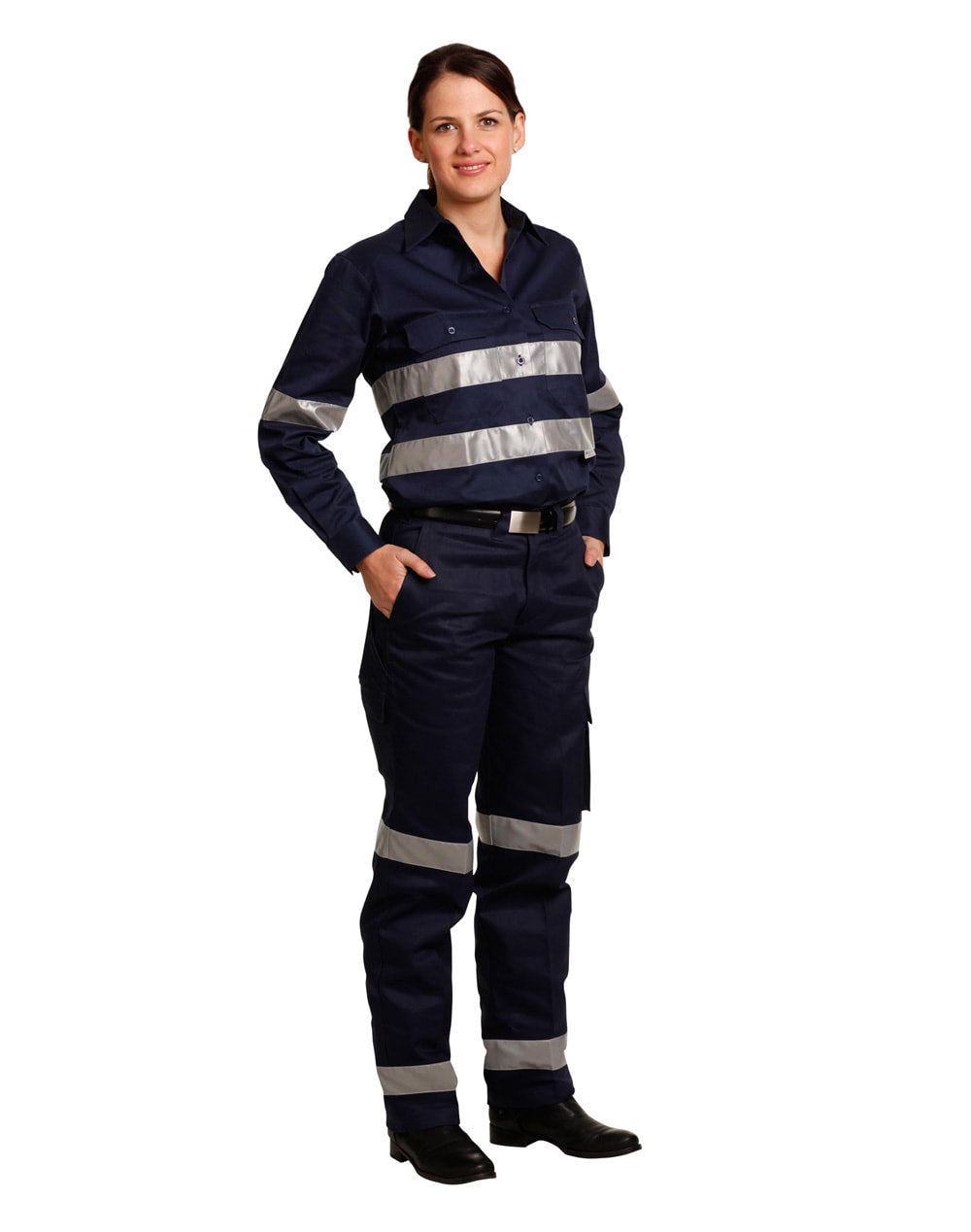 AIW WP15HV LADIES' HEAVY COTTON DRILL CARGO PANTS WITH 3M TAPES