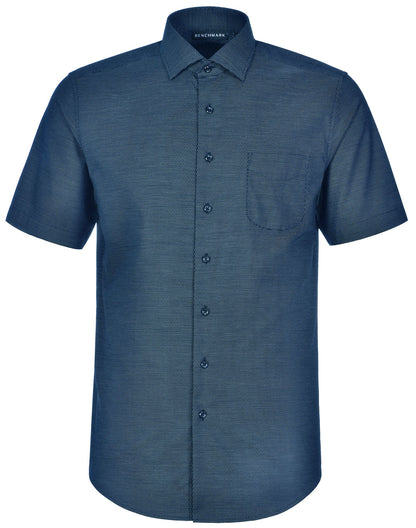 Benchmark M7400S ASCOT MENS SHORT SLEEVE DOT JACQUARD STRETCH SHIRT