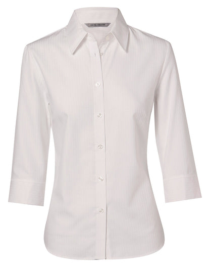 Benchmark M8113 Women's Mini Herringbone 3/4 Sleeve Shirt