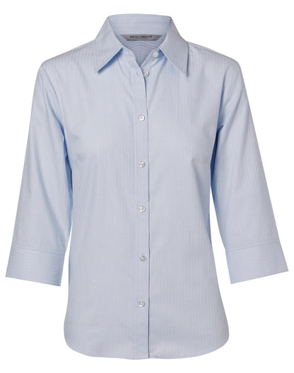 Benchmark M8113 Women's Mini Herringbone 3/4 Sleeve Shirt
