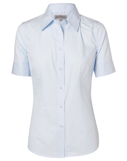 Benchmark M8100S Women's Self Stripe Short Sleeve Shirt
