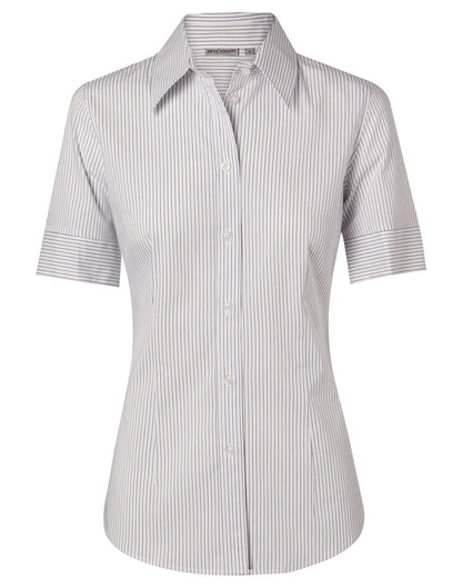 Benchmark M8200S Women's Ticking Stripe Short Sleeve Shirt