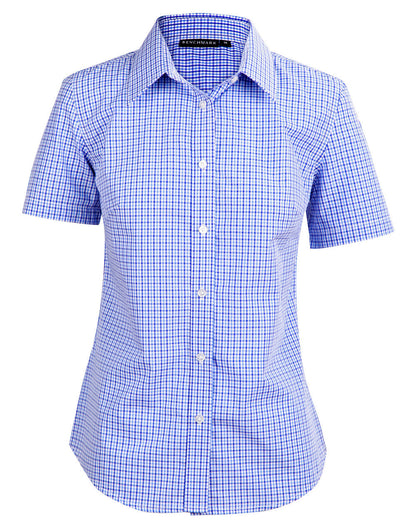 Benchmark M8320S Ladies Multi Tone Check Short Sleeve Shirt