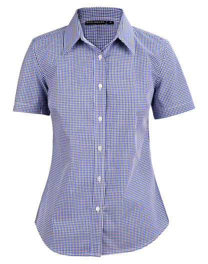Benchmark M8320S Ladies Multi Tone Check Short Sleeve Shirt
