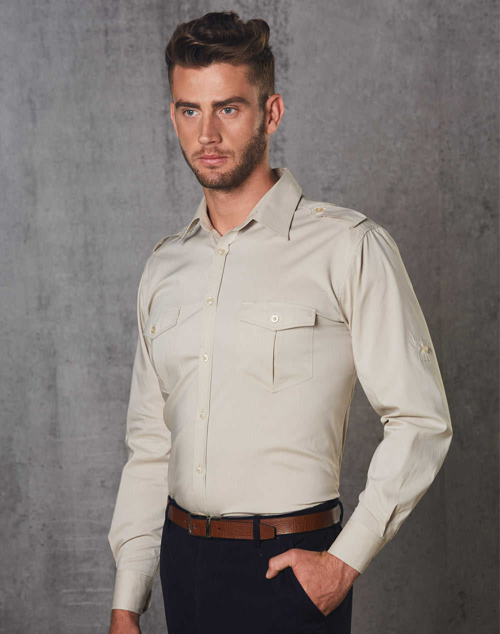 Benchmark M7912 Men's Long Sleeve Military Shirt