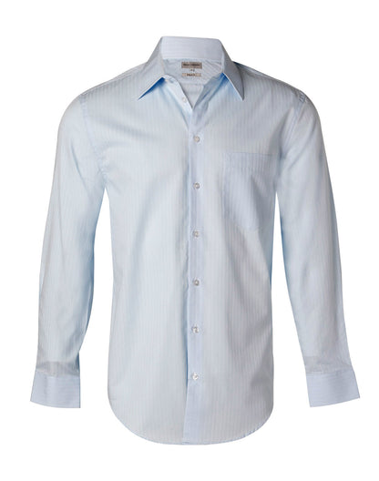 Benchmark M7100L Men's Self Stripe Long Sleeve Shirt