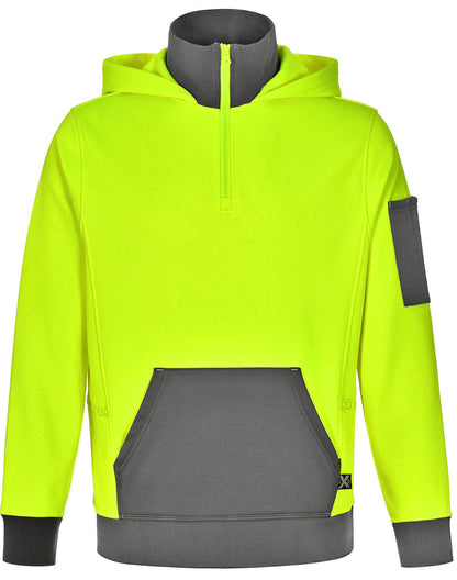 AIW SW78 UNISEX HI VIS ¼ ZIP PREMIUM FLEECE HOODIE