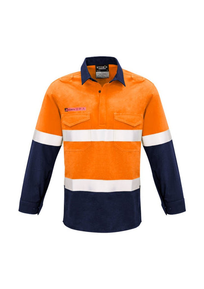 Syzmik Mens FR Closed Front Hooped Taped Spliced Shirt ZW133 - Icon Tshirts