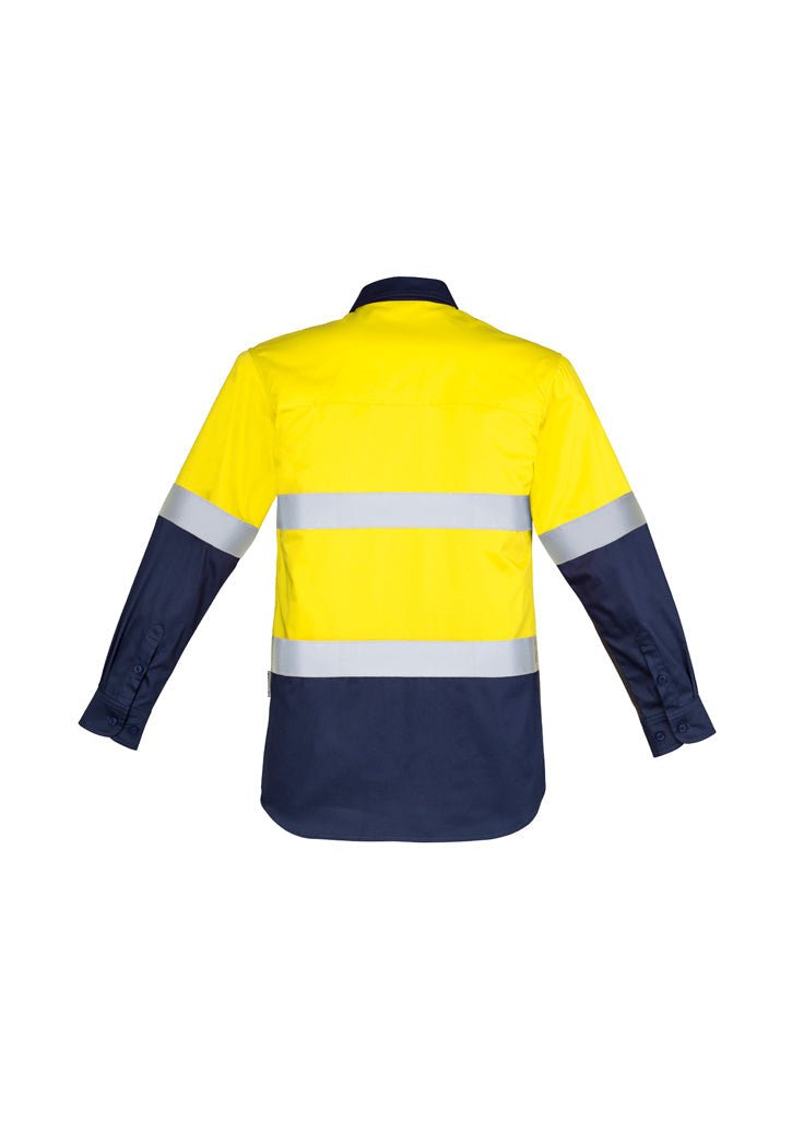 Syzmik Mens Hi Vis Closed Front L/S Shirt - Hoop Taped ZW550 - Icon Tshirts