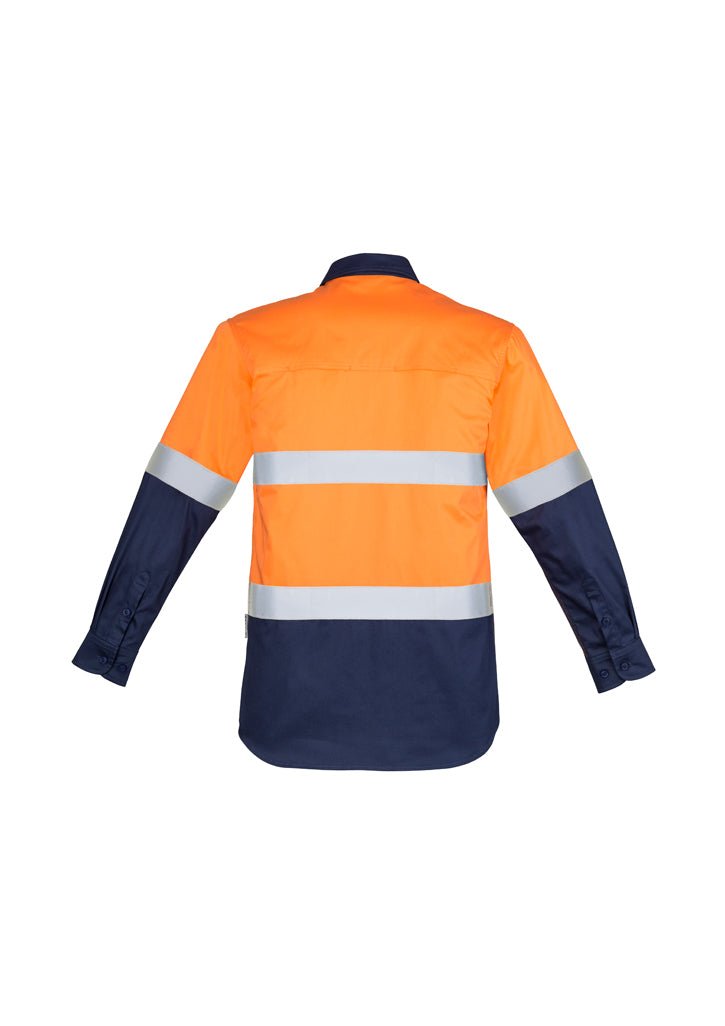 Syzmik Mens Hi Vis Closed Front L/S Shirt - Hoop Taped ZW550 - Icon Tshirts