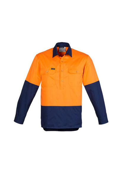 Syzmik Mens Hi Vis Closed Front L/S Shirt ZW560 - Icon Tshirts