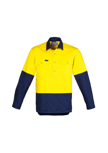 Syzmik Mens Hi Vis Closed Front L/S Shirt ZW560 - Icon Tshirts