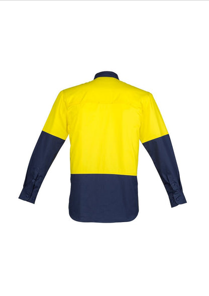 Syzmik Mens Hi Vis Closed Front L/S Shirt ZW560 - Icon Tshirts