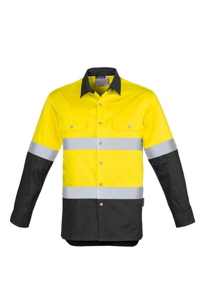 Syzmik Mens Hi Vis Spliced Industrial Shirt - Hoop Taped ZW123 - Icon Tshirts