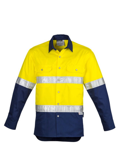 Syzmik Mens Hi Vis Spliced Industrial Shirt - Hoop Taped ZW123 - Icon Tshirts