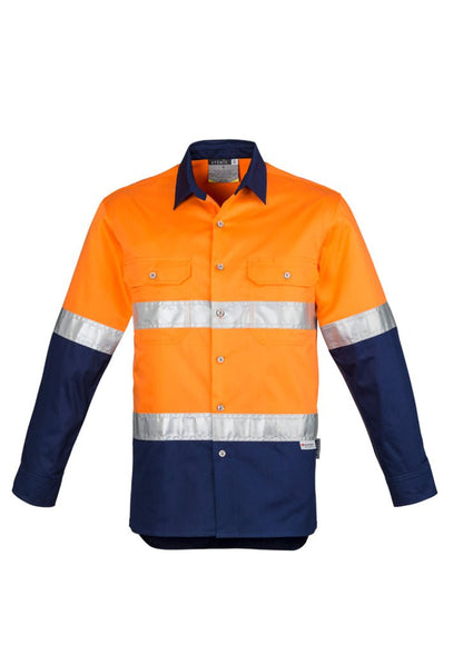Syzmik Mens Hi Vis Spliced Industrial Shirt - Hoop Taped ZW123 - Icon Tshirts