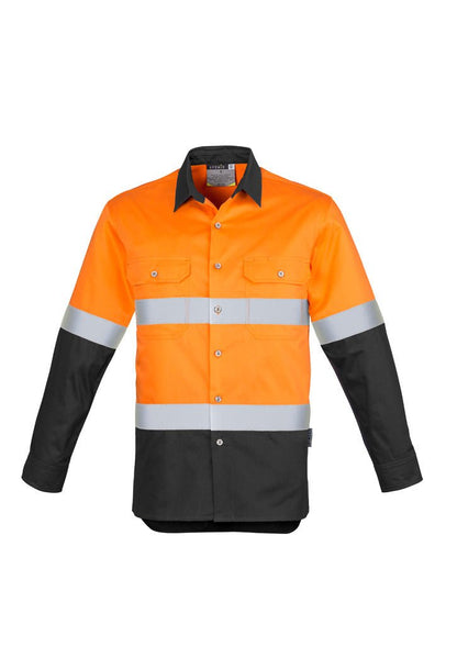 Syzmik Mens Hi Vis Spliced Industrial Shirt - Hoop Taped ZW123 - Icon Tshirts