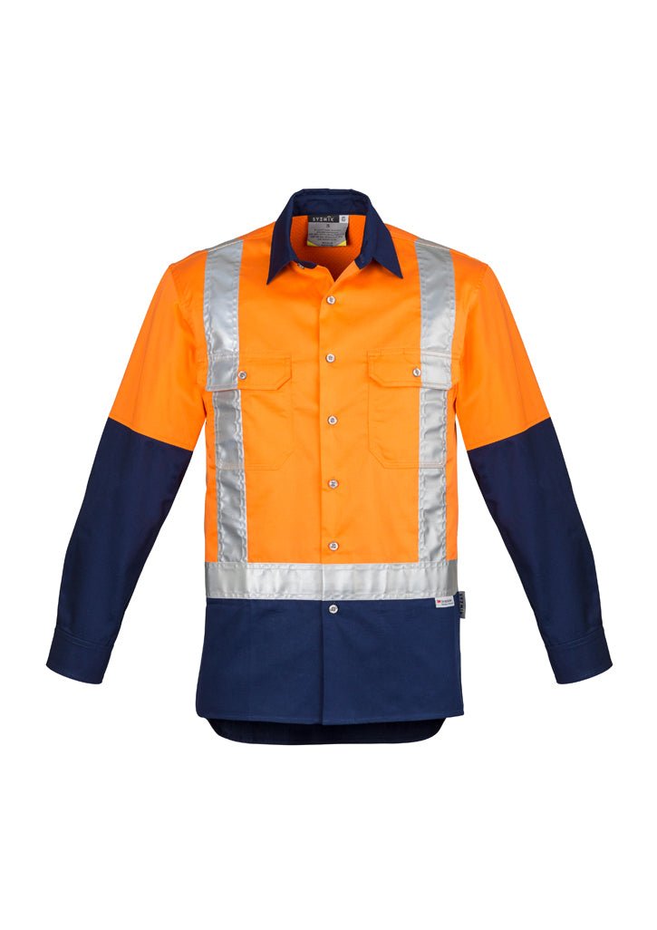 Syzmik Mens Hi Vis Spliced Industrial Shirt - Shoulder Taped ZW124 - Icon Tshirts