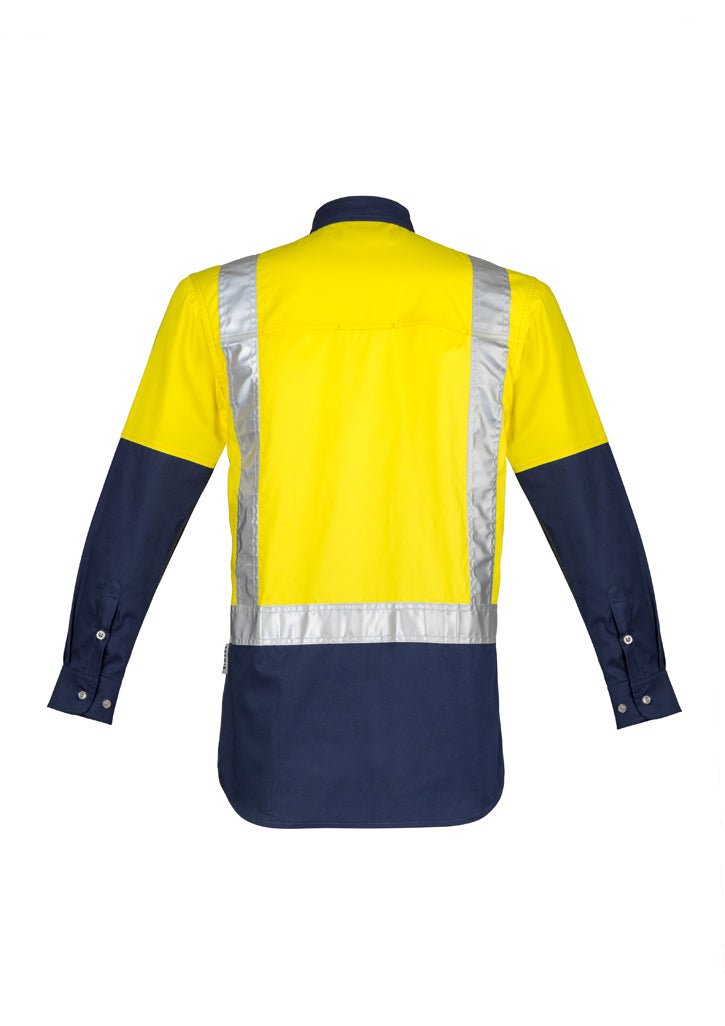 Syzmik Mens Hi Vis Spliced Industrial Shirt - Shoulder Taped ZW124 - Icon Tshirts