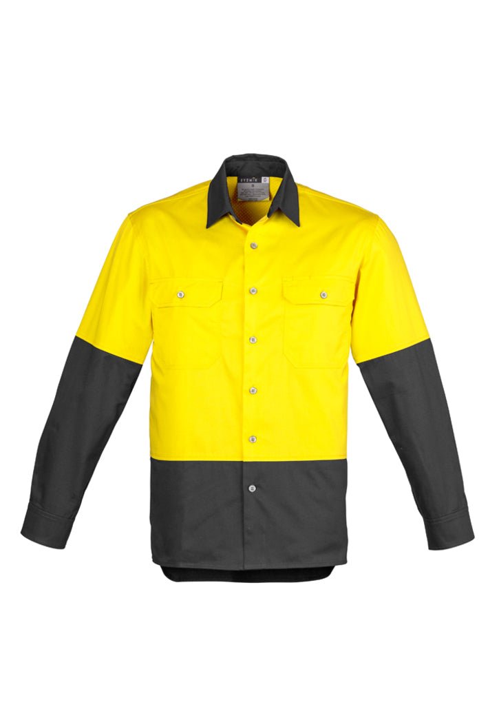 Syzmik Mens Hi Vis Spliced Industrial Shirt ZW122 - Icon Tshirts