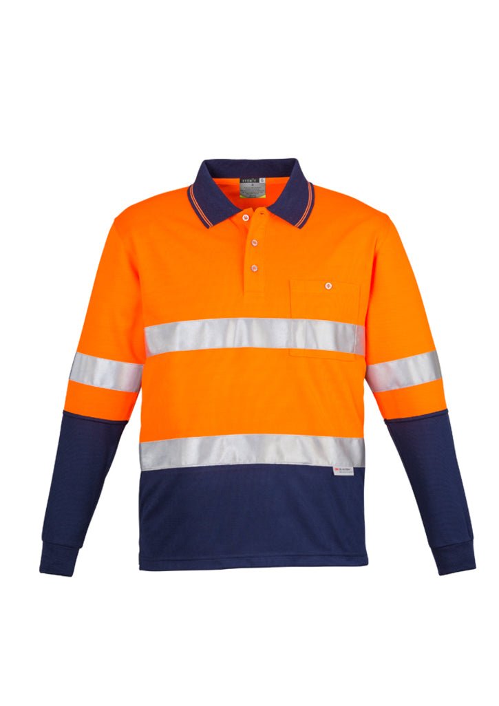 Syzmik Mens Hi Vis Spliced Polo - Long Sleeve Hoop Taped ZH235 - Icon Tshirts