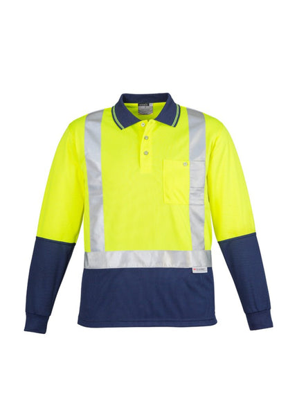 Syzmik Mens Hi Vis Spliced Polo - Long Sleeve Shoulder Taped ZH234 - Icon Tshirts