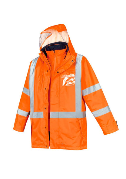 Syzmik Mens Hi Vis X Back Taped 4 in 1 Waterproof Jacket ZJ616 - Icon Tshirts