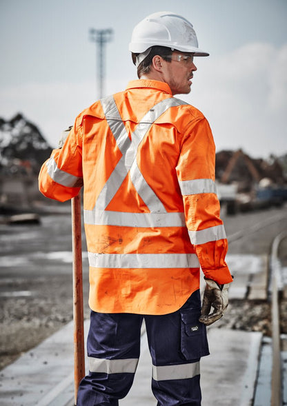 Syzmik Mens Hi Vis X Back Taped Shirt ZW690 - Icon Tshirts