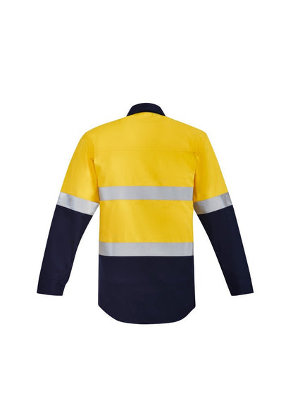 Syzmik Mens Orange Flame HRC 2 Hoop Taped Closed Front Spliced Shirt ZW143 - Icon Tshirts