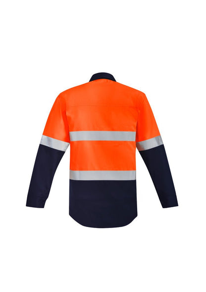 Syzmik Mens Orange Flame HRC 2 Hoop Taped Closed Front Spliced Shirt ZW143 - Icon Tshirts