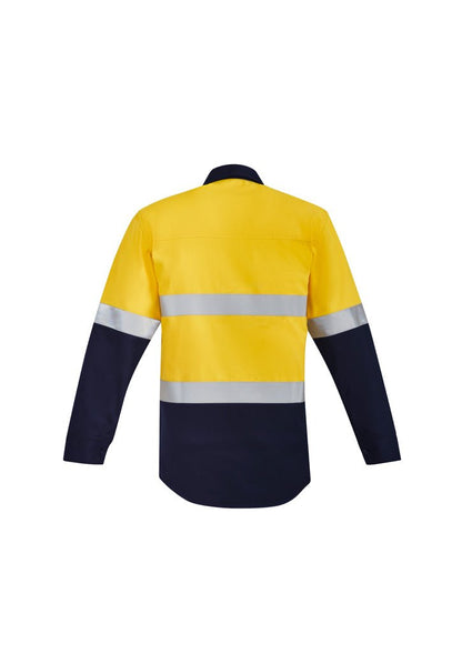 Syzmik Mens Orange Flame HRC 2 Hoop Taped Open Front Spliced Shirt ZW140 - Icon Tshirts