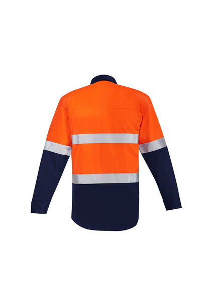 Syzmik Mens Orange Flame HRC 2 Hoop Taped Open Front Spliced Shirt ZW140 - Icon Tshirts