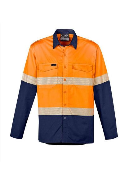 Syzmik Mens Rugged Cooling Hi Vis Segmented Tape L/S Shirt ZW229 - Icon Tshirts