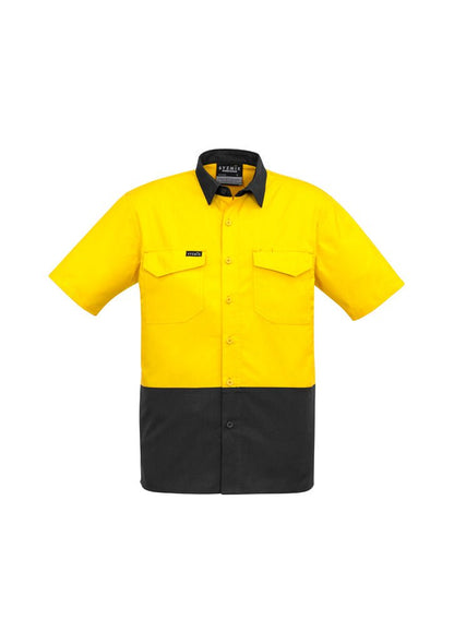 Syzmik Mens Rugged Cooling Hi Vis Spliced S/S Shirt ZW815 - Icon Tshirts