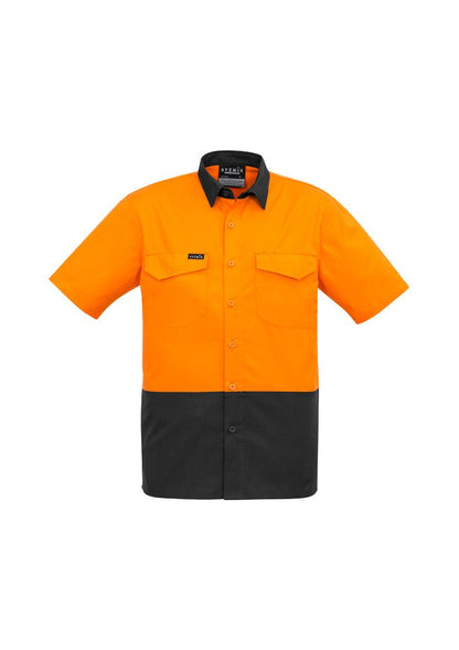 Syzmik Mens Rugged Cooling Hi Vis Spliced S/S Shirt ZW815 - Icon Tshirts