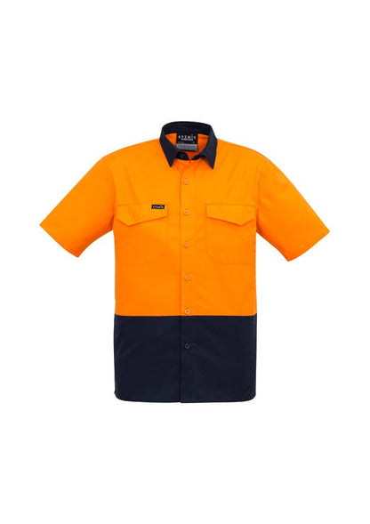 Syzmik Mens Rugged Cooling Hi Vis Spliced S/S Shirt ZW815 - Icon Tshirts
