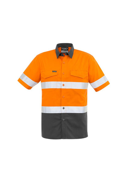 Syzmik Mens Rugged Cooling Taped Hi Vis Spliced S/S Shirt ZW835 - Icon Tshirts