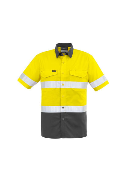 Syzmik Mens Rugged Cooling Taped Hi Vis Spliced S/S Shirt ZW835 - Icon Tshirts