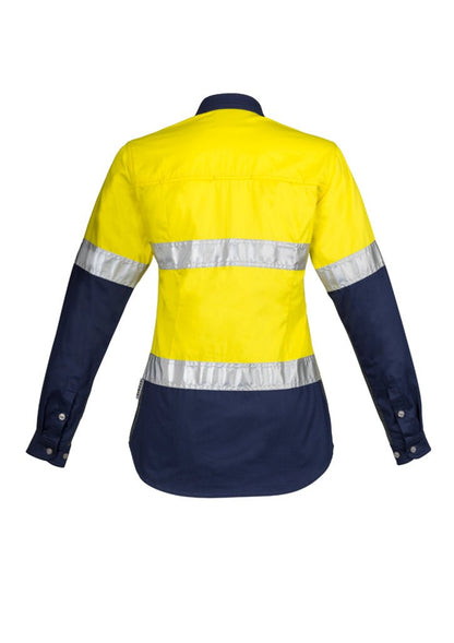 Syzmik Womens Hi Vis Spliced Industrial Shirt - Hoop Taped v - Icon Tshirts